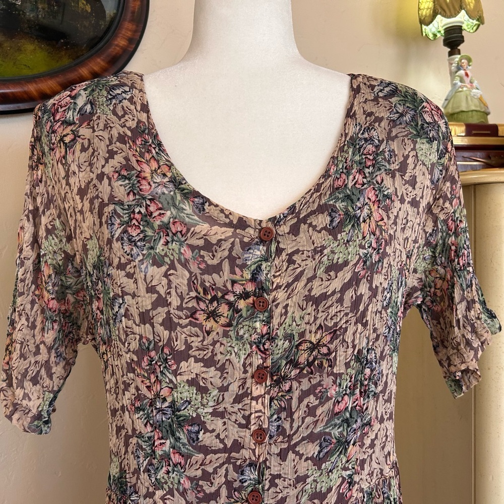 Vintage 90s Floral Maxi Dress | Cottagecore Romantic